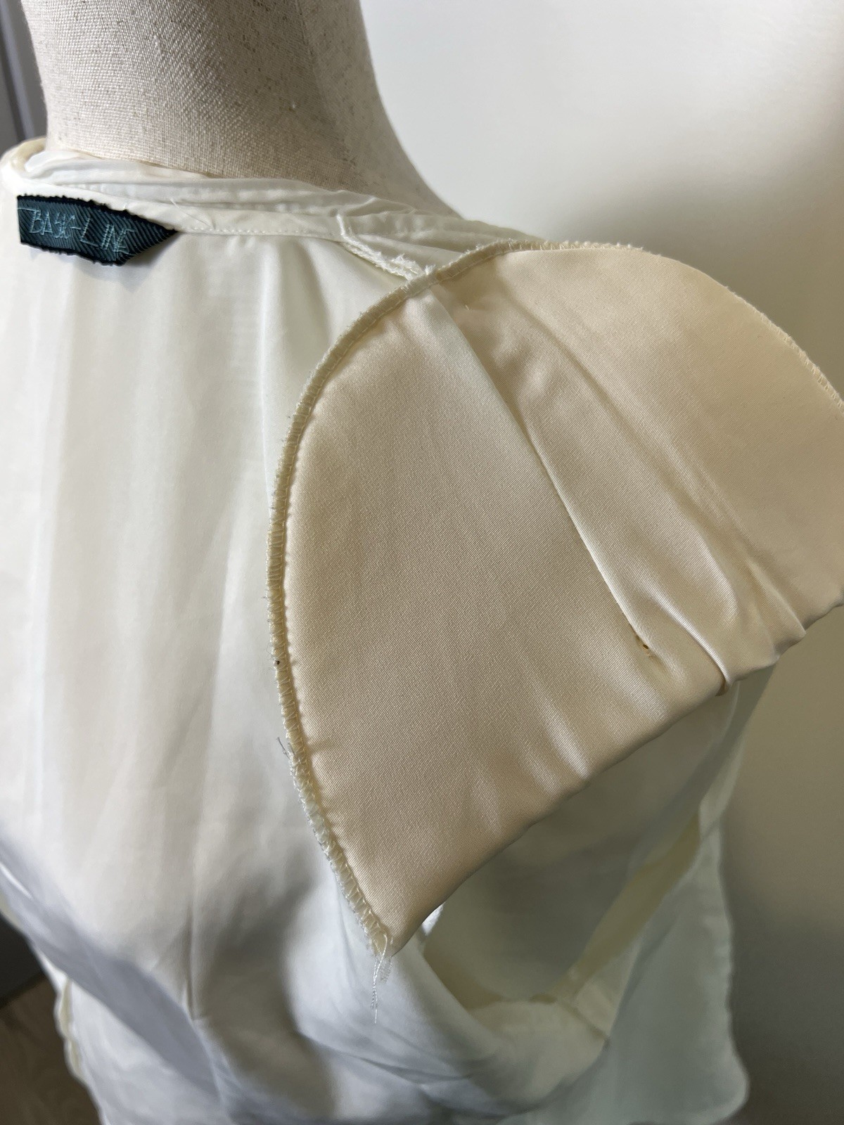 Vintage 80s Basic Line White Long Sleeve Cottagecore Prairie Pleated Collar XXS