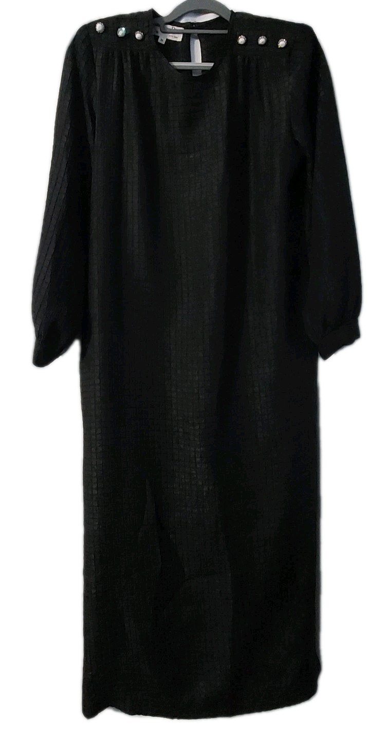 Christian Dior Loungewear Black Nightgown Dress Size Medium Square Length 52″