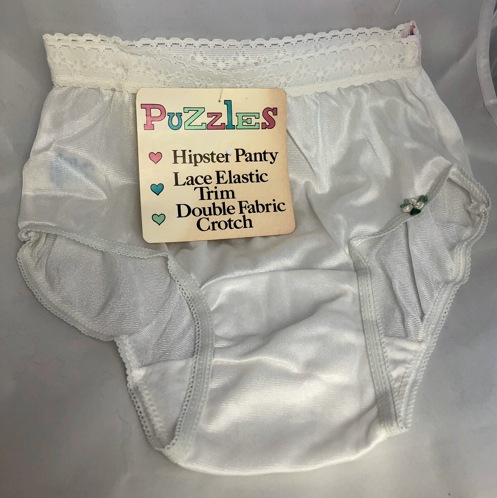 Vintage NOS Girls Nylon Hipster Panty Size 8 White