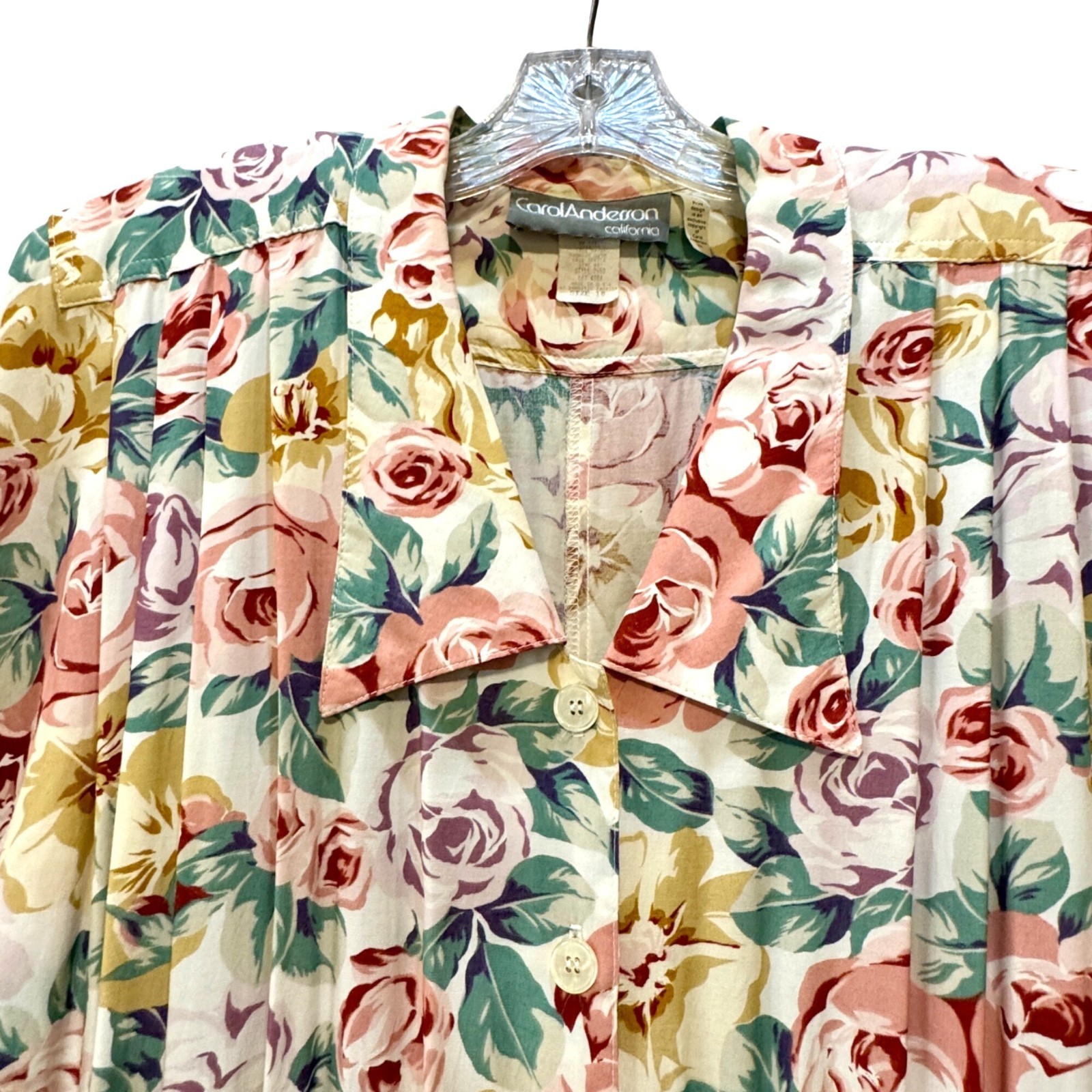 True Vintage Carol Anderson Floral Midi Maxi Dress Size 10 Garden Cottagecore