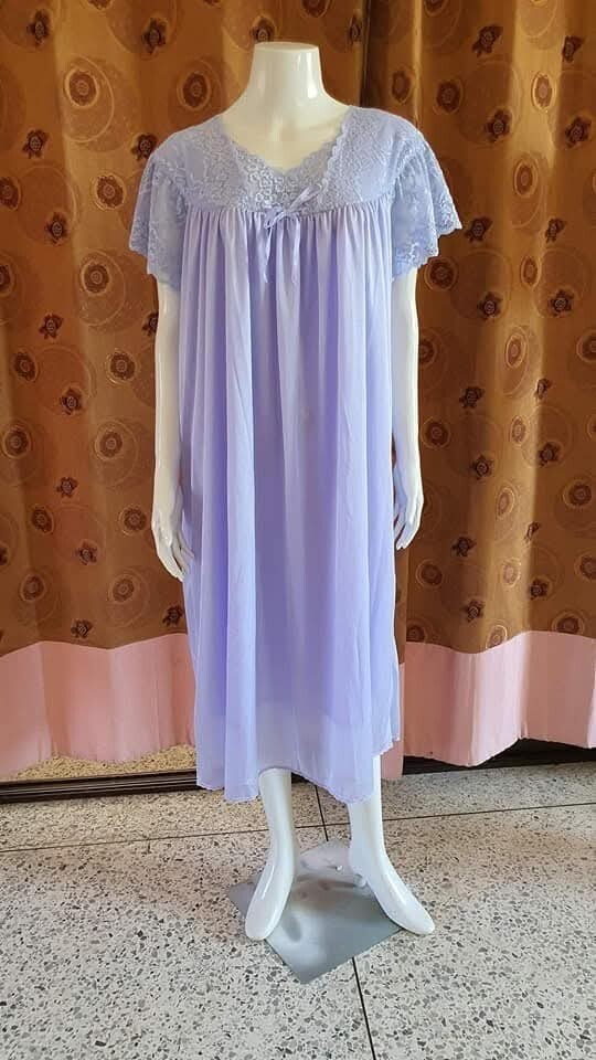 Woman Vintage Pajamas Nylon Short Sleepwear Nightgown Soft lace Dress Slip New