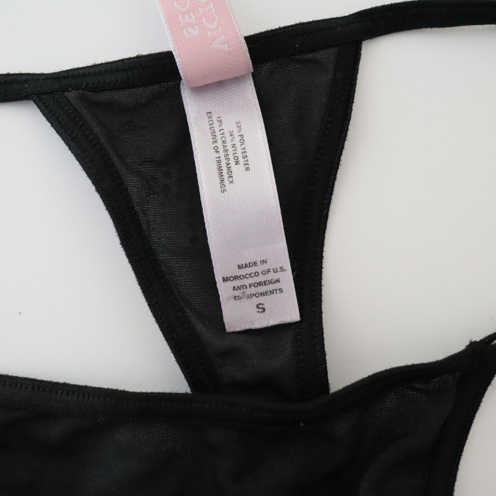 Victoria’s Secret VINTAGE Y2K Sheer Silky Hosiery V-String Thong Panties SMALL