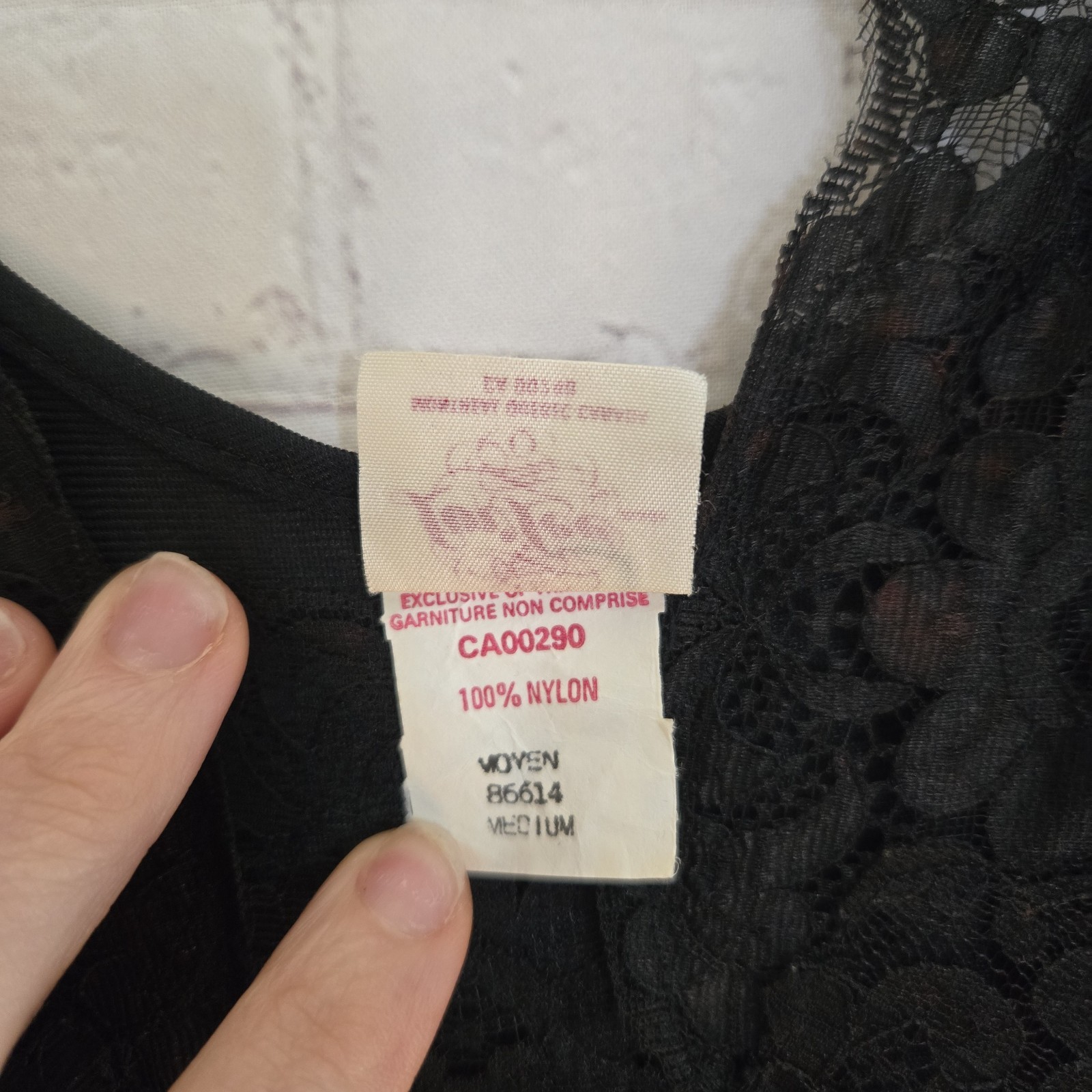 Vintage Made In Canada LovLee Full Sweep Black Lace Bodice Maxi Nightgown Medium