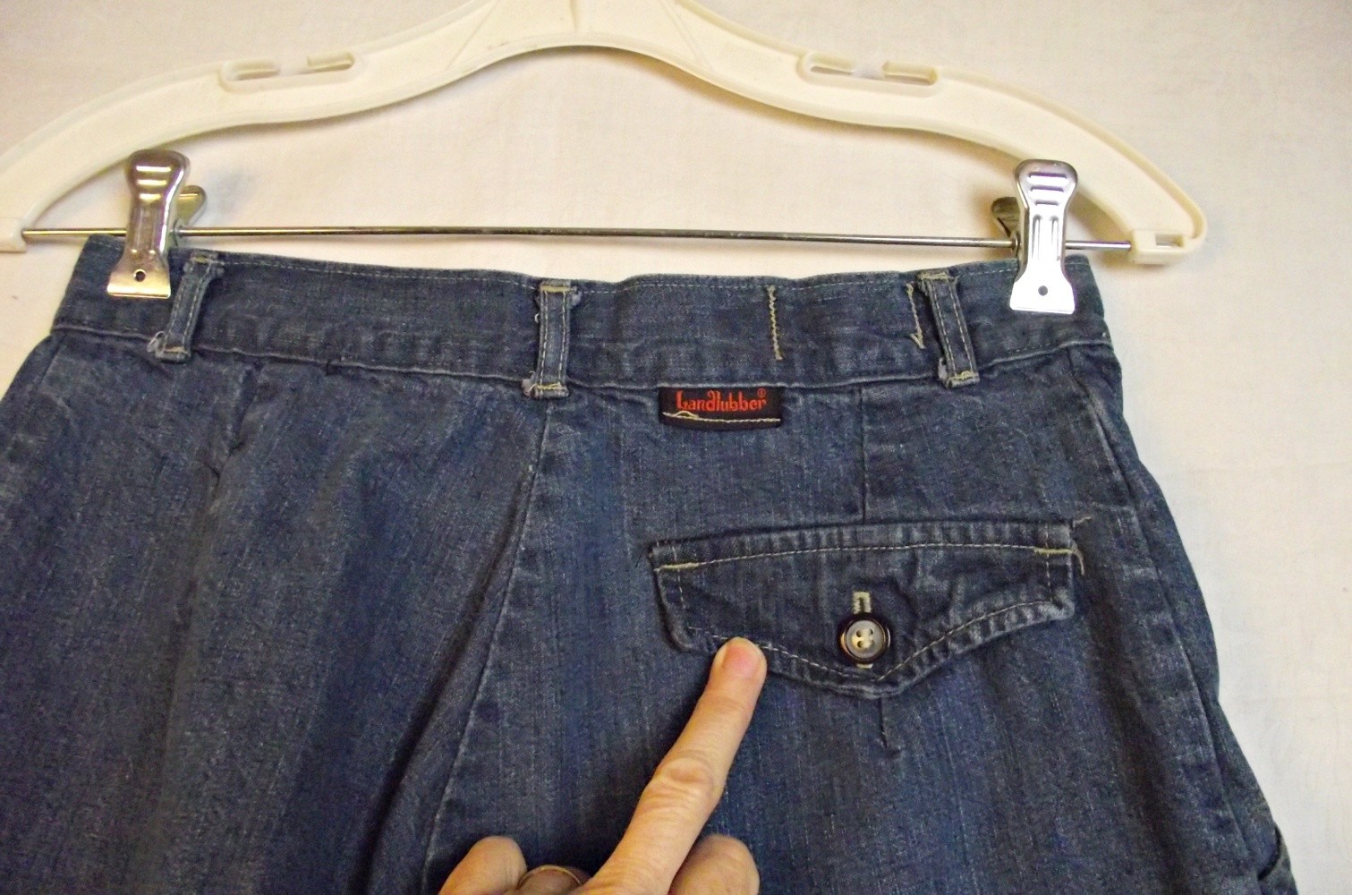AUTHENTIC LANDLUBBER Vintage 1970s Jeans High Waisted Bell Bottoms 28W USA