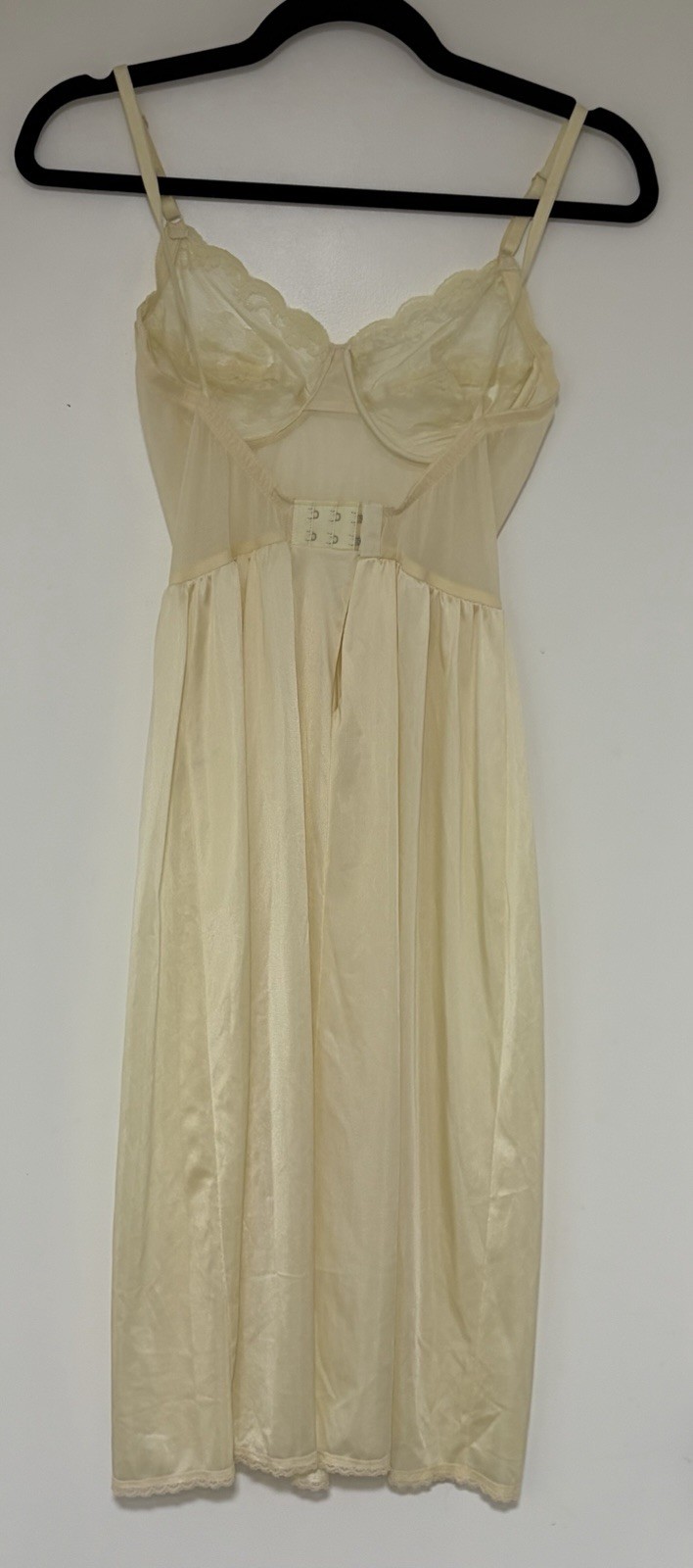 Vintage Olga Babydoll Full Slip Lace Chemise Lingerie Size 36B 1960’s Boudoir