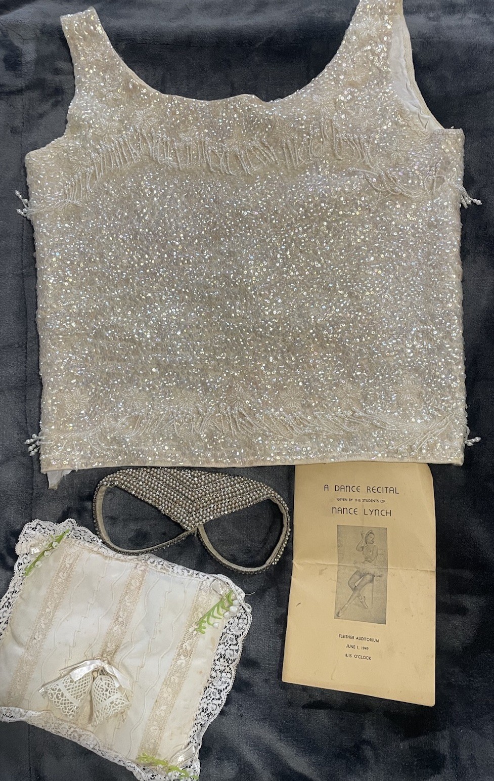 Vintage 1941,Ivory Sequin Beaded Lace Tank Top Eveningwear Special Occasion