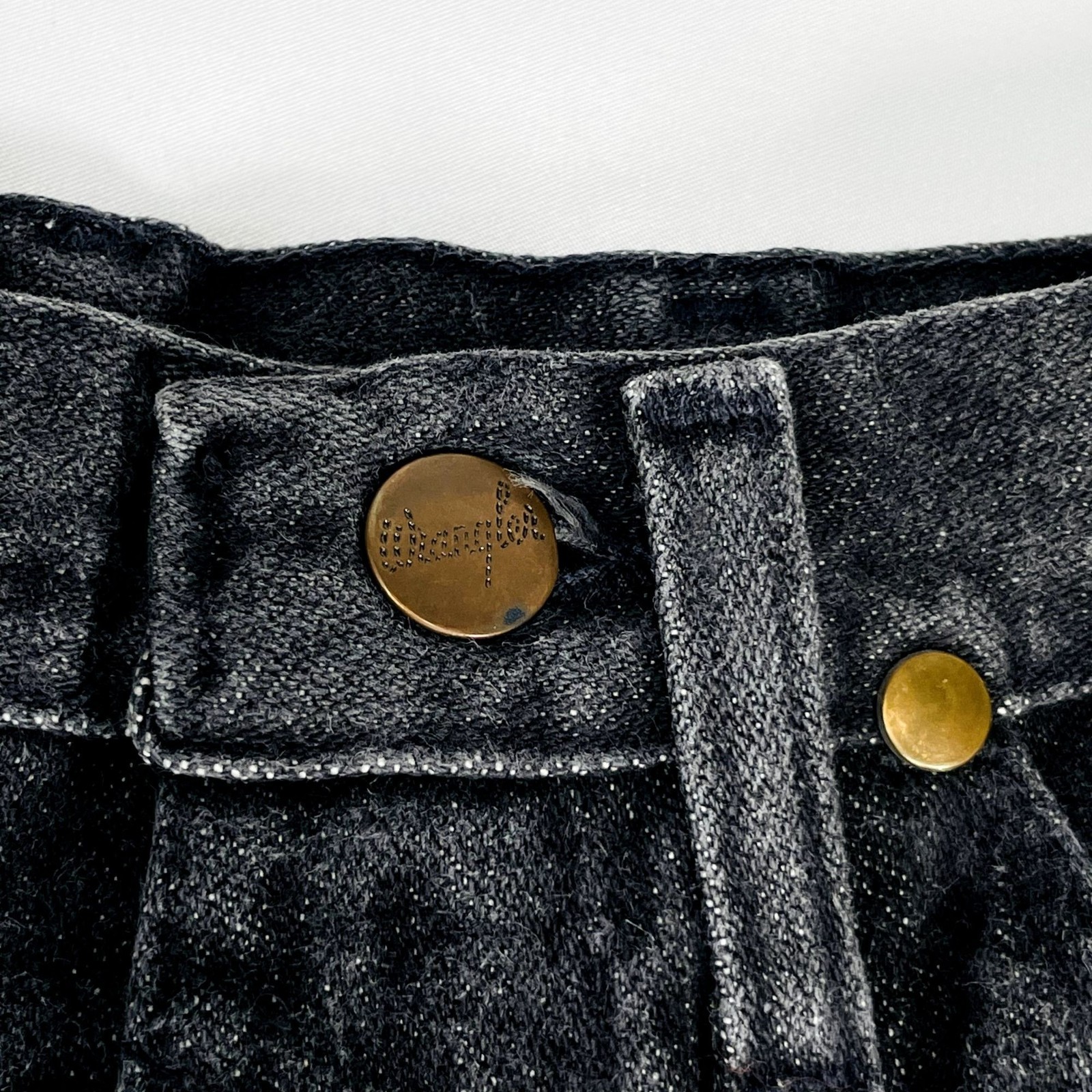 Vintage Wrangler Womens High Waist Black Denim Leather Patch Mom Jeans 5 / 25″