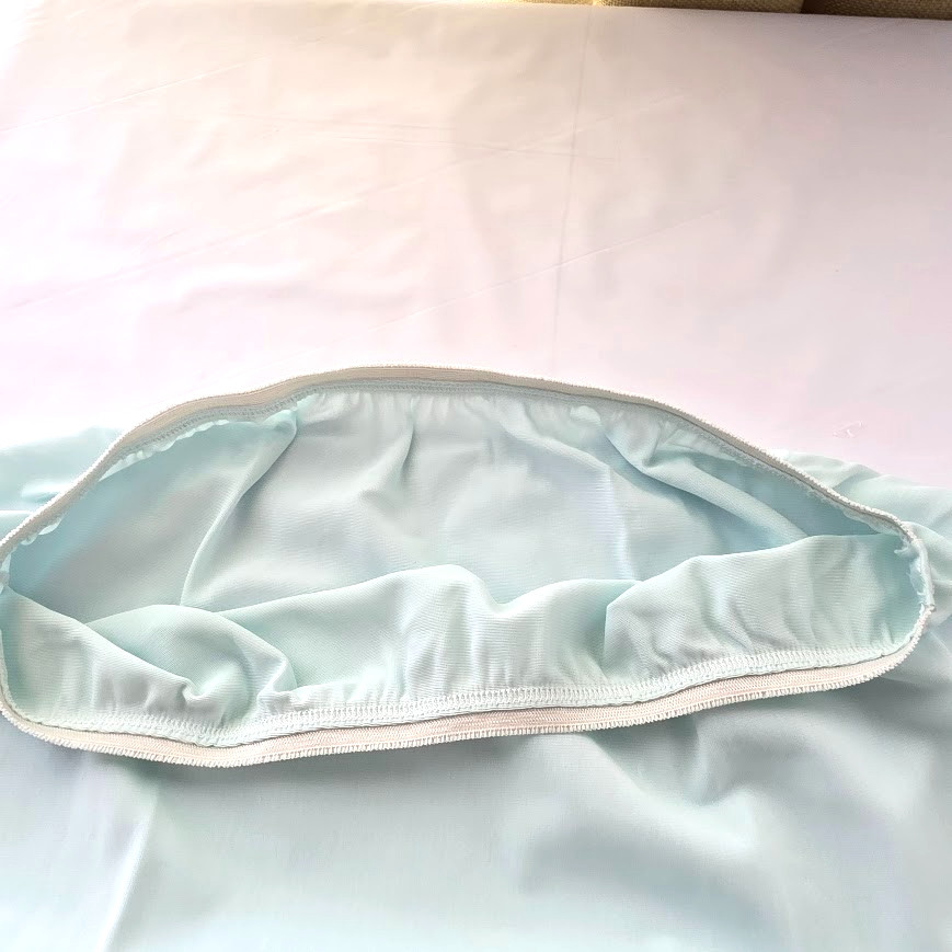 Vintage Lingerie Half Slip Skirt Small Light Blue Nylon Chiffon Trim 22″ Length