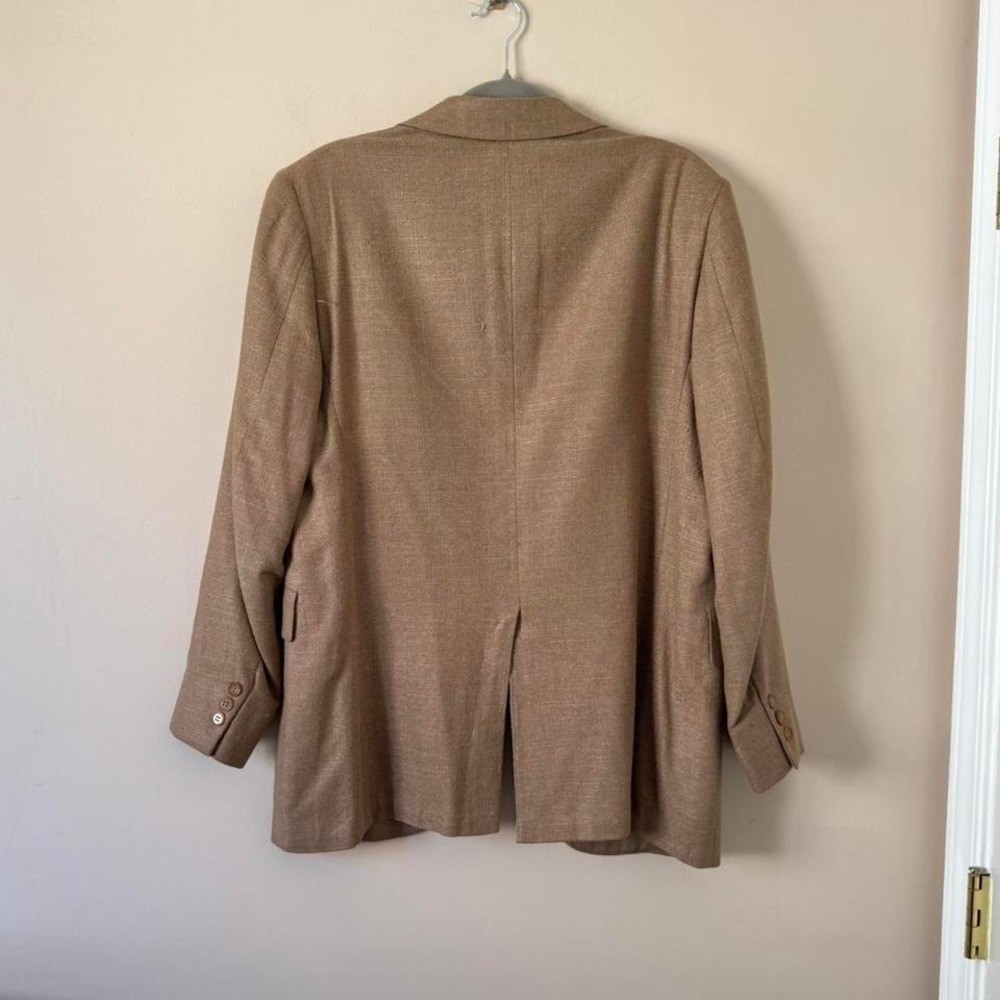 Vintage Brown Raw Silk Blazer Size Med Brown