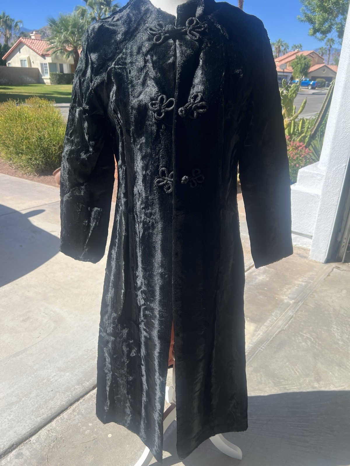 Vintage Faux Lamb Long Coat Evening