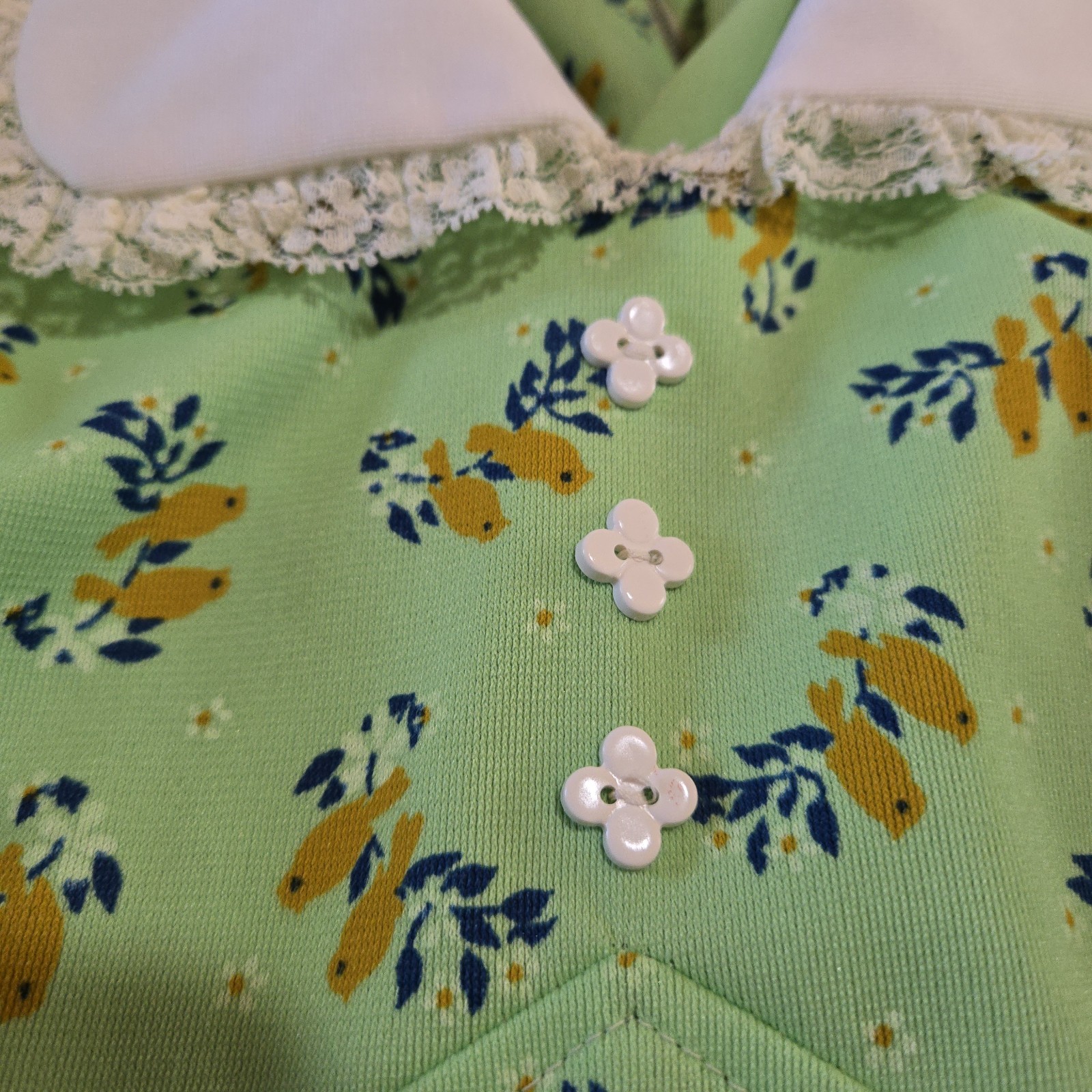 Vintage 70s Floral Bird Collared Maxi Dress, SIZE M, See Description