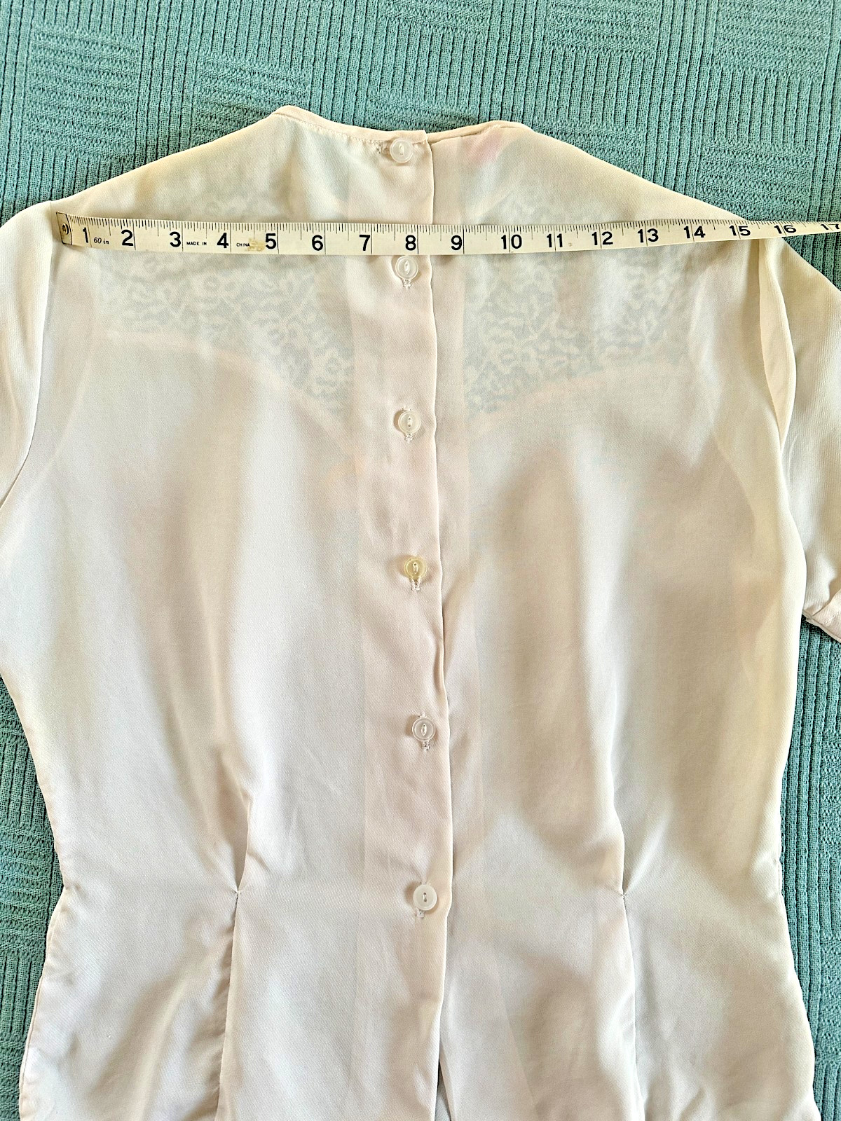 Women’s Diane Young Vintage 1950s Ivory White Lace Blouse with Detachable Bow