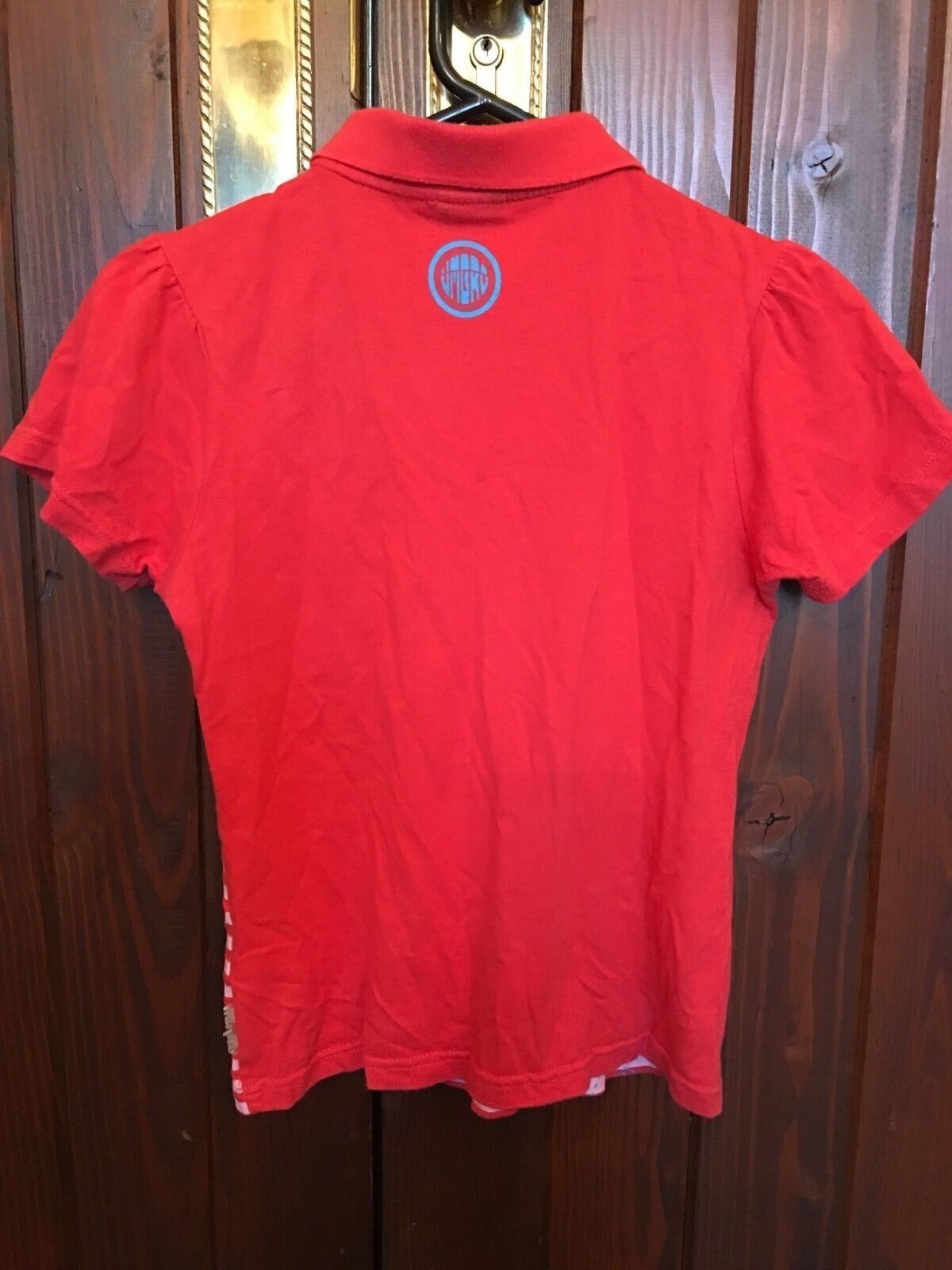 Umbro Red & Pink Polo Top Size US 8 UK 10 ASIA M
