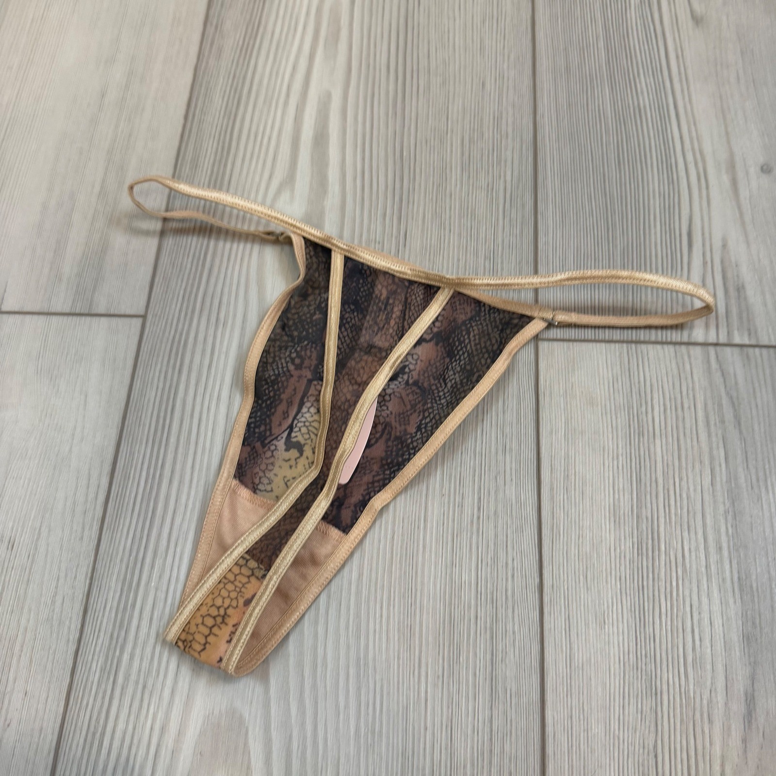 Vintage Victoria’s Secret V-String Thong Small Snakeskin Animal Print Y2K NWT