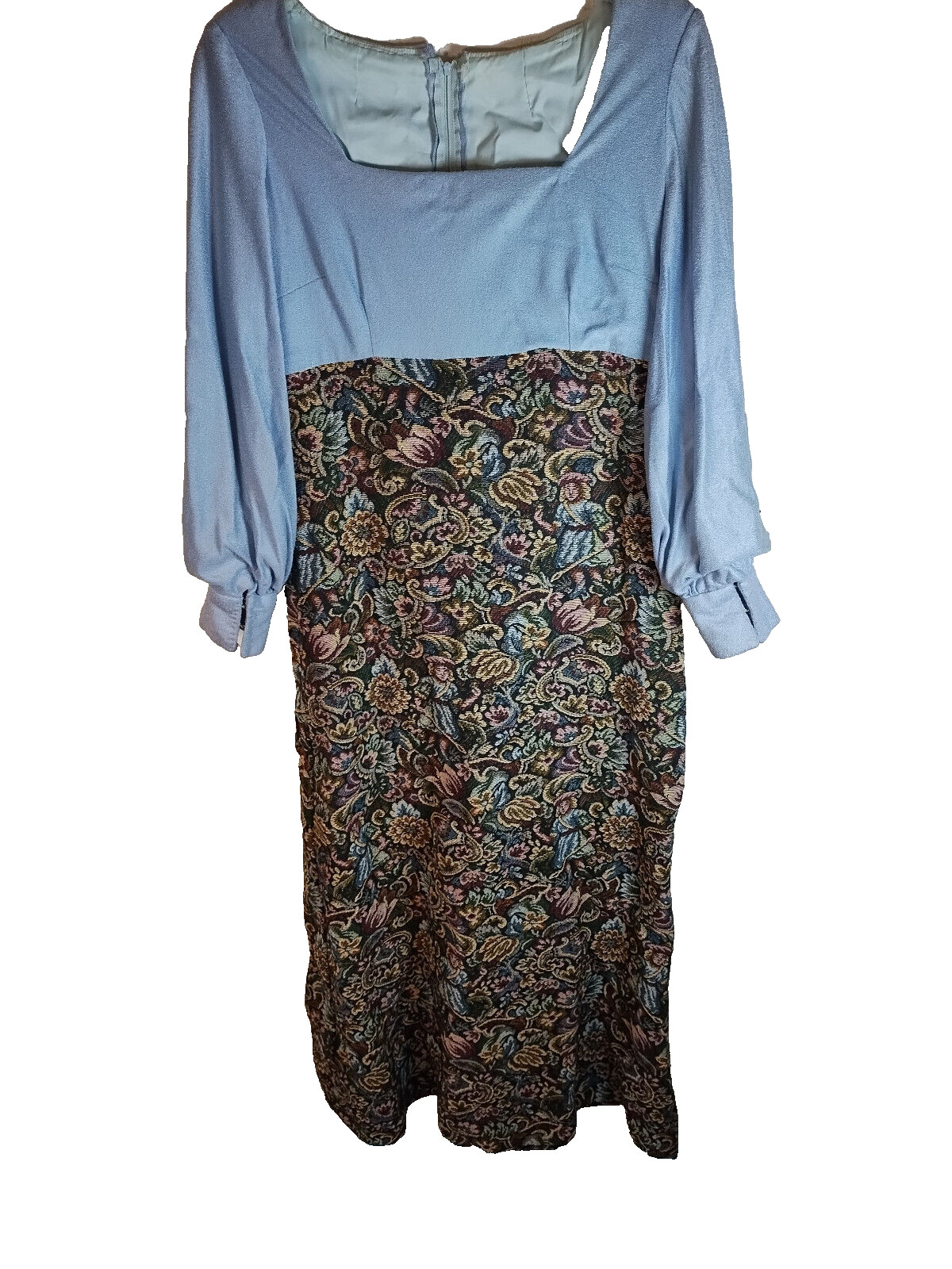 Tapestry Renaissance Dress Vintage Handmade High Waisted Sz 14 Festival Fabric