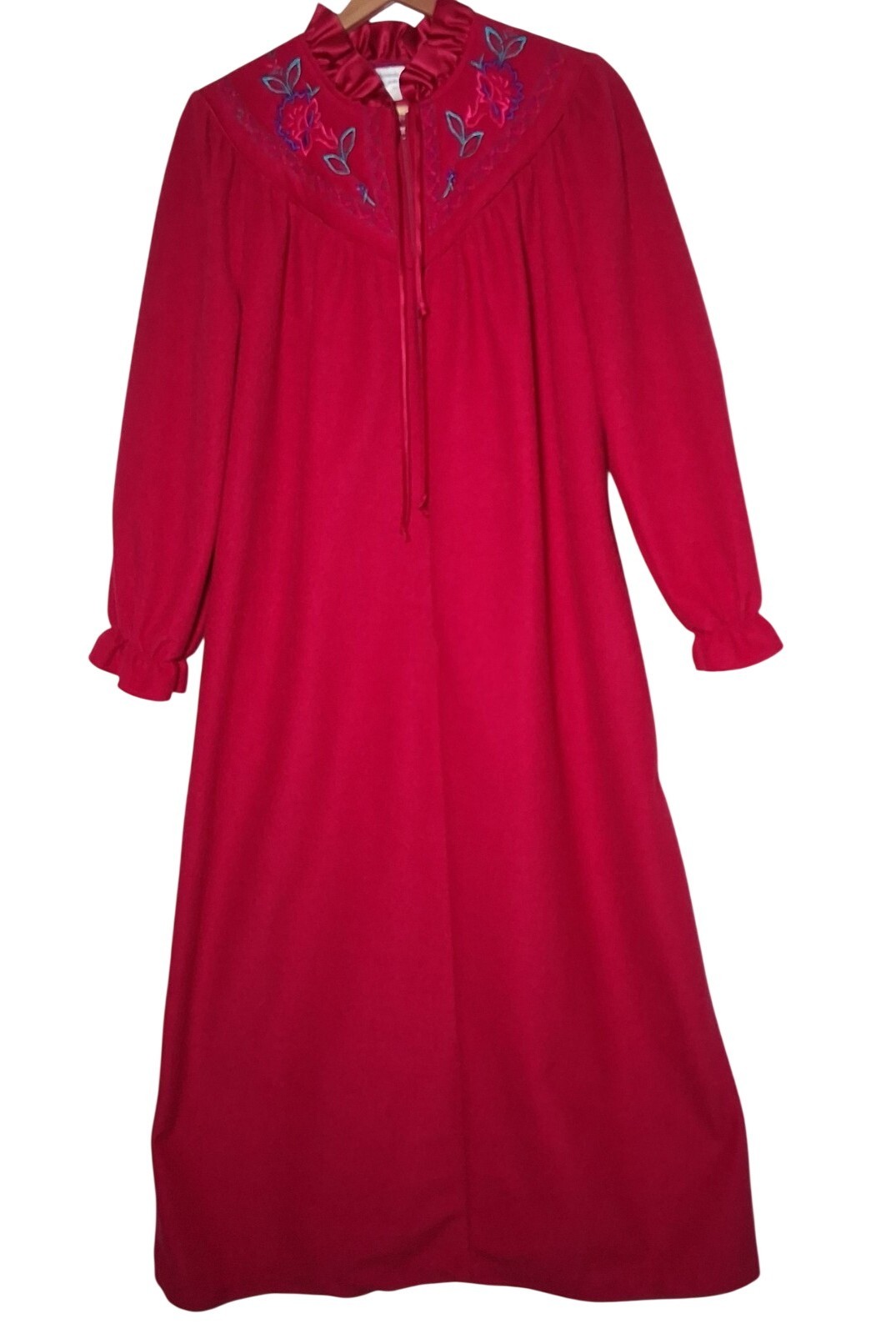 Vintage Amanda Stewart Intimates Robe Nightgown Housecoat Small Pink Granny Zip
