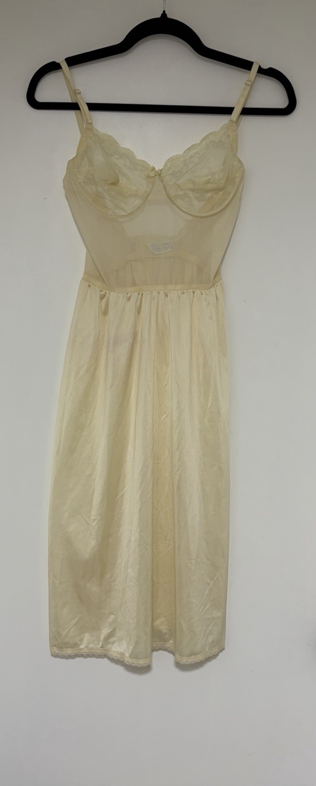 Vintage Olga Babydoll Full Slip Lace Chemise Lingerie Size 36B 1960’s Boudoir