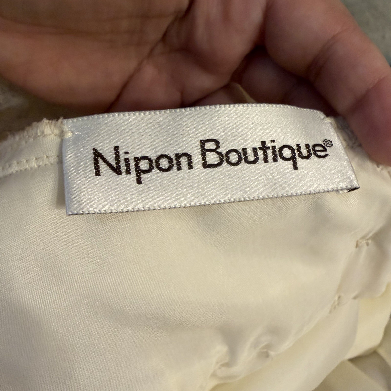 VTG Albert Nipon Boutique Dress Lace Bodice Midi Size 4 USA Union Made Cream