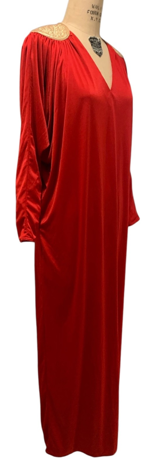 BILL TICE Vintage 70s/80s Women’s Glam Disco Era Lipstick Red Jersey Column M/L