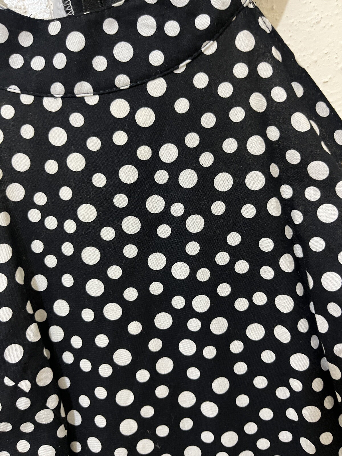 Vtg 80s Geary Roark Kamisato Dress Women 4 Black Polka Dot Pinup Rockabilly Maxi