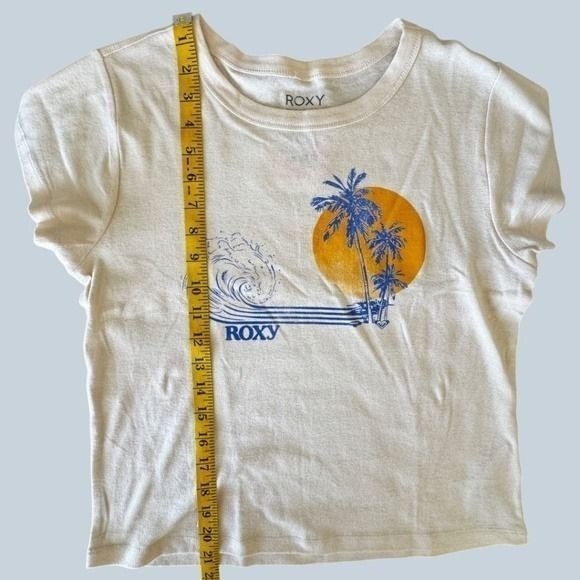 Retro Surf Lifestyle Roxy Wave Stripe Rib Graphic T-Shirt Size XLarge