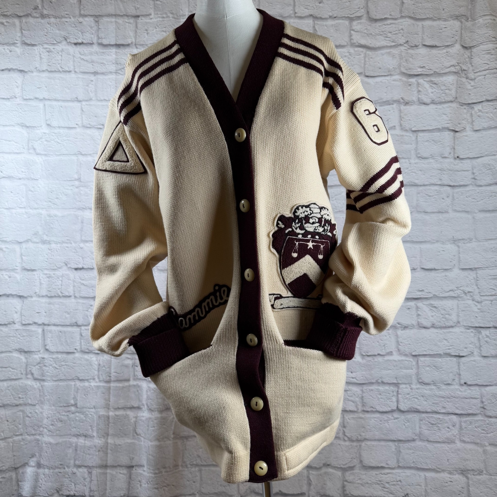 Vtg 1963 Gamma Sigma Sigma Logan Letterman Cardigan Sweater Women’s Large Logan