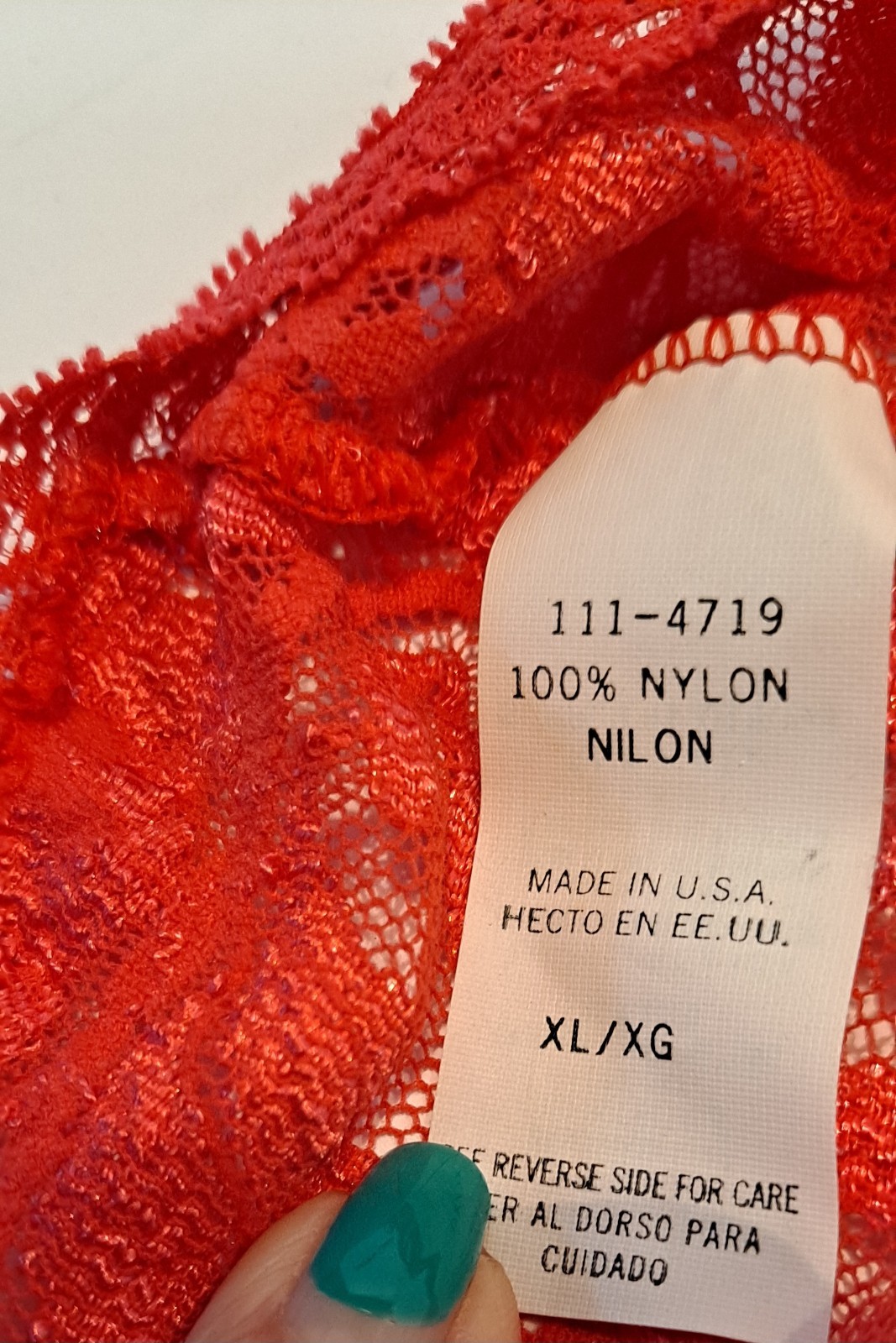 Vtg 90s Lacey Nylon Spaghetti Strap Sequined Sexy XL Top Or Nightie