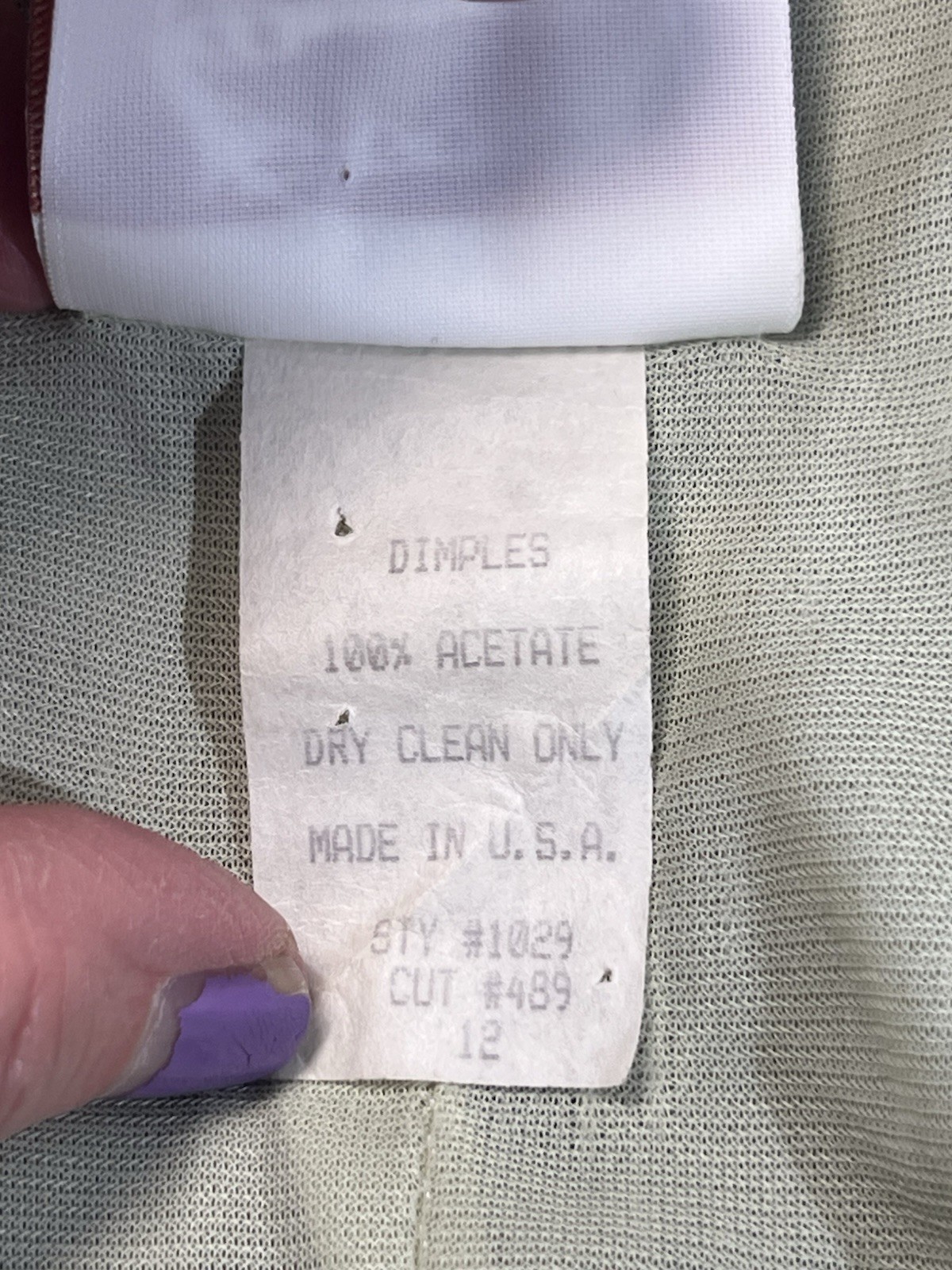 VTG Dimples 80’s Olive Green Velvet A Line Maxi Formal Dress Women’s Sz 12 USA