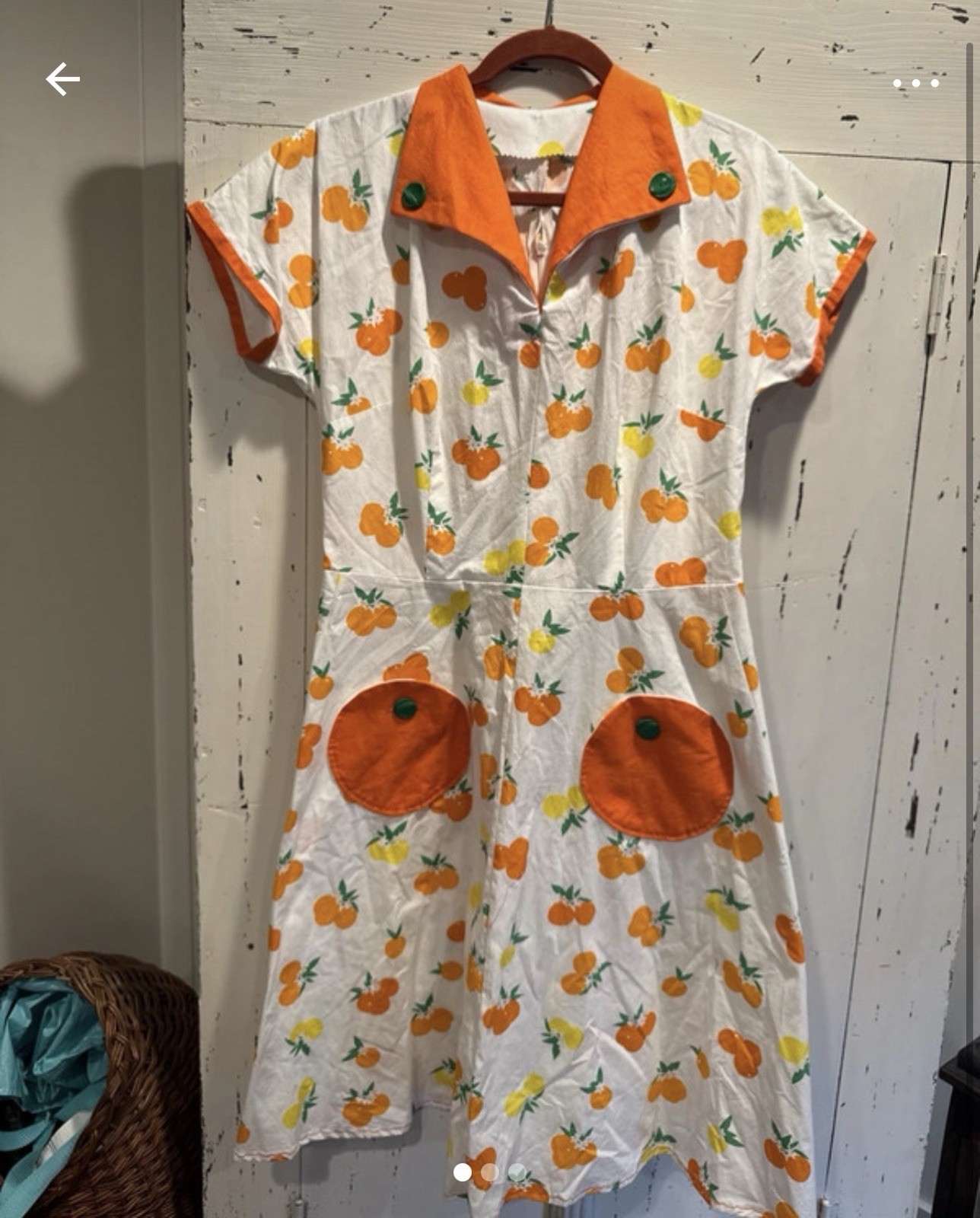 Vintage Handmade Orange And Lemon Dress