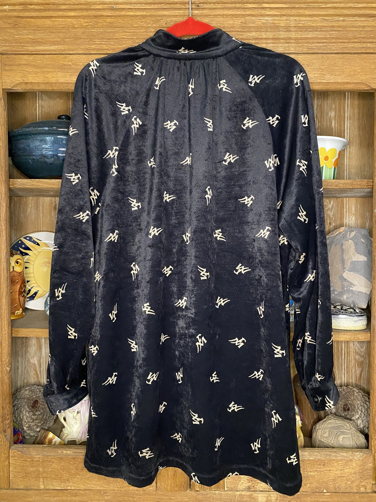 Vintage Black Velvet Top Size S/M