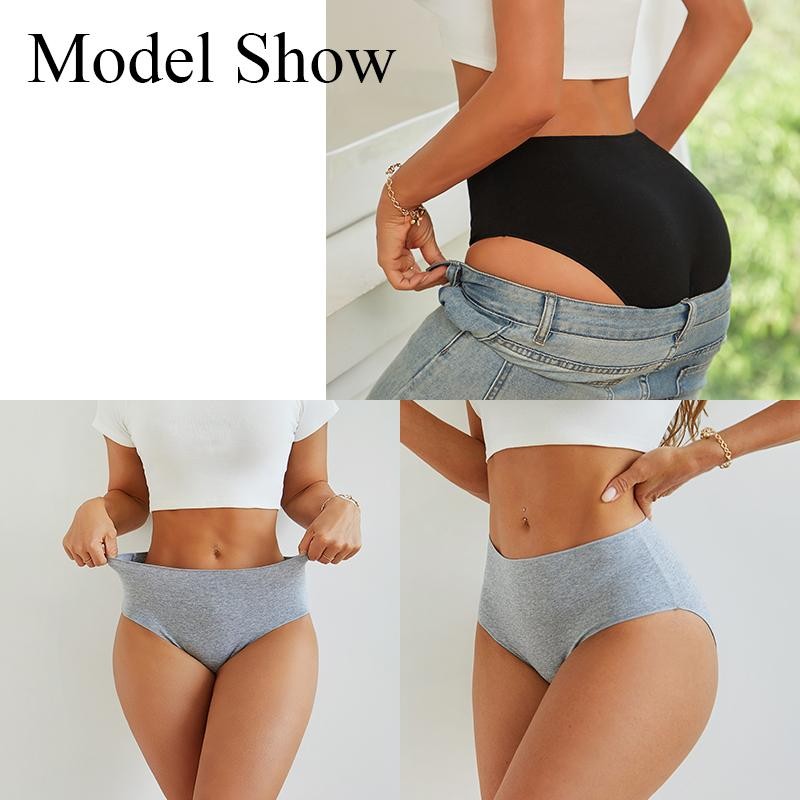 4pcs/set Comfort Cotton Panties Women High Waist Briefs Seamless Underwear Breat