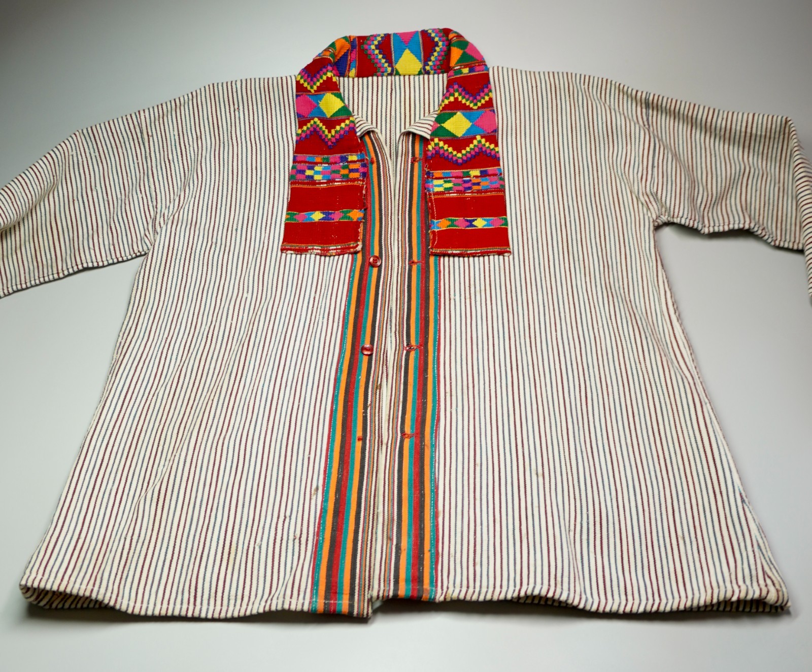 Shabbily Chic Vintage Guatemala Hand Woven Embroidered Shirt SOLD AS IS