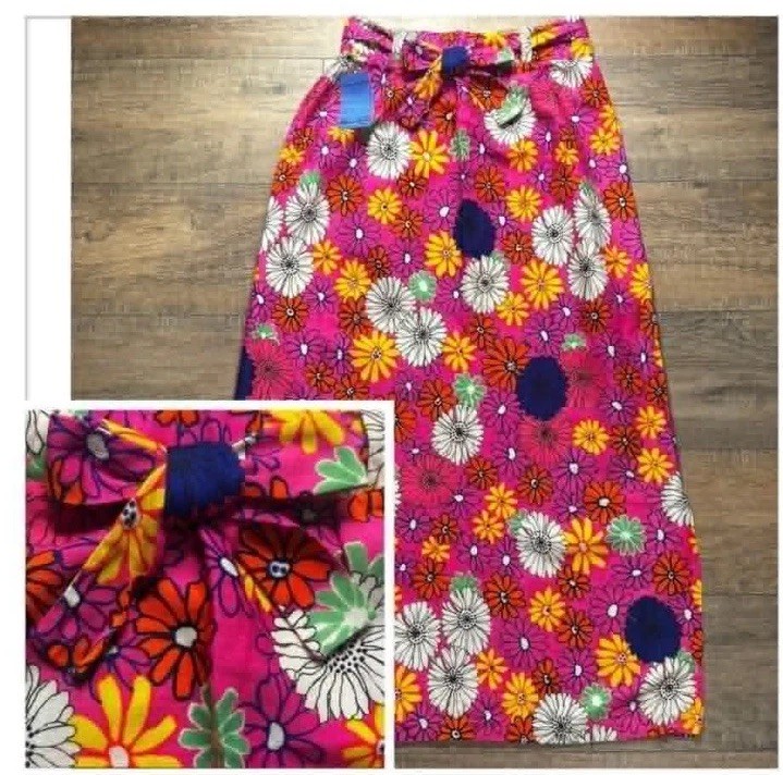 Vintage 70’s Wear-Abouts NWT Neon Floral Psychedelic Hippie Maxi Skirt Deadstock