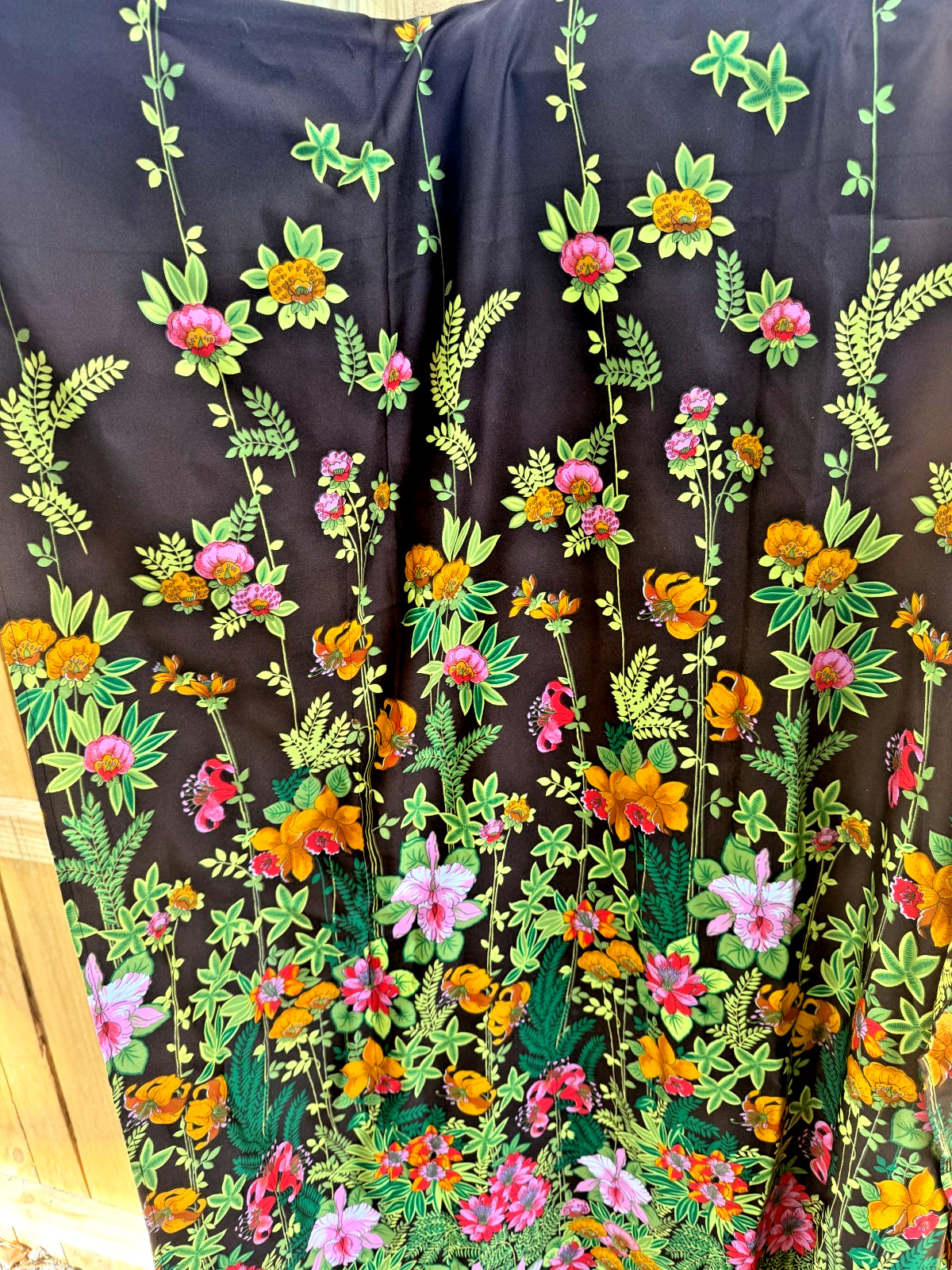 Vintage 1970s MuuMuu Flower Power Colorful Print Kaftan House Dress Unique OOAK!