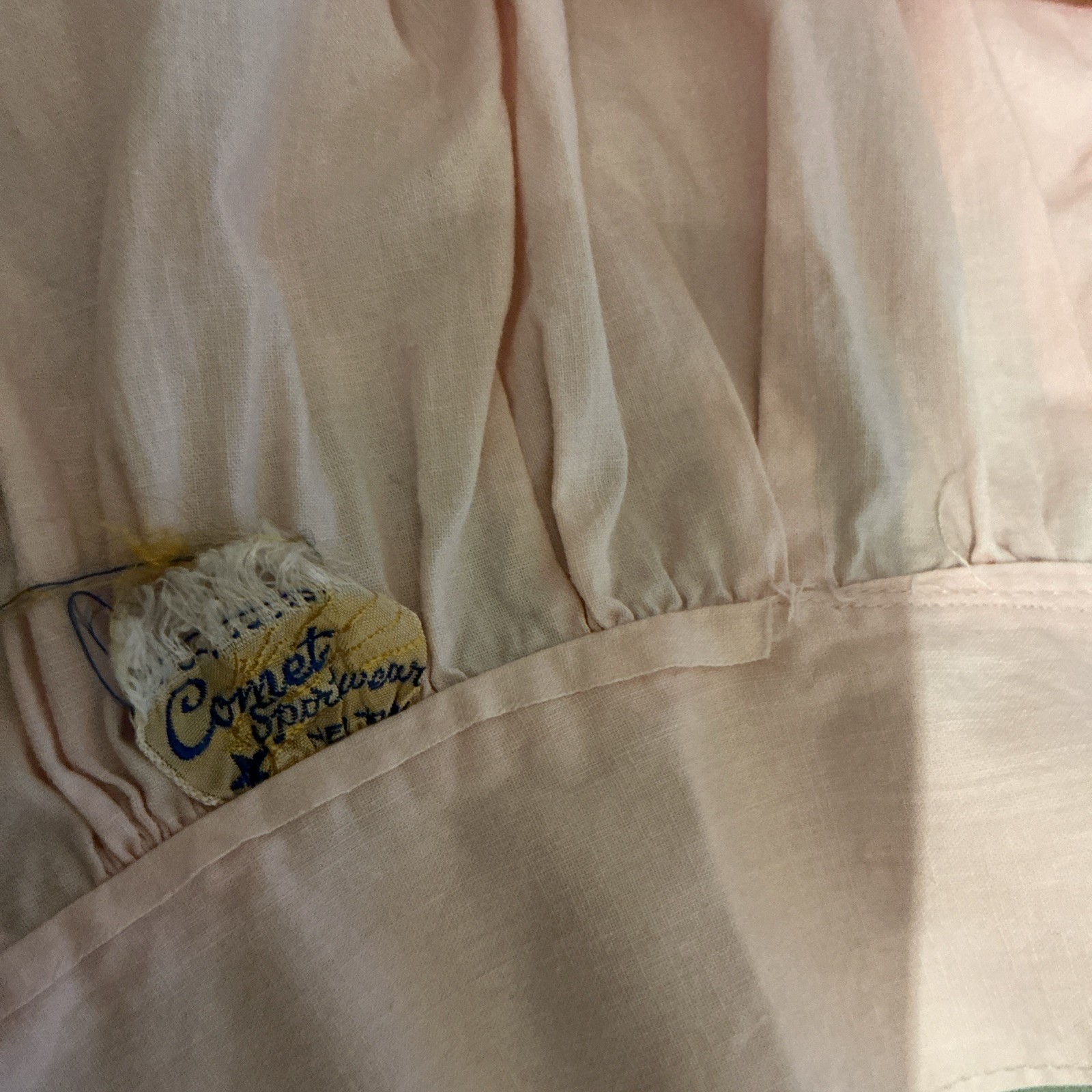 Vintage Pink Cotton Eyelet Big Pockets Skirt 28
