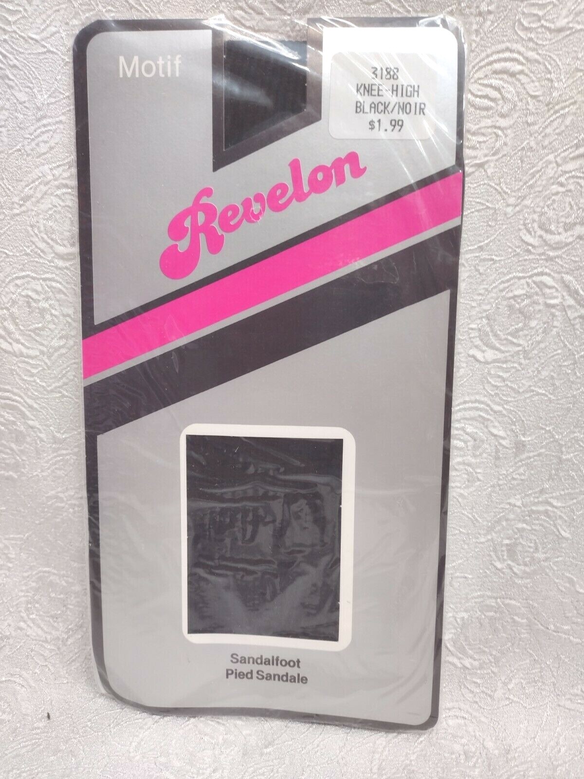 Vintage Revlon Motif Knee High Stockings 1pr. Per Pack Designer One Size Regular