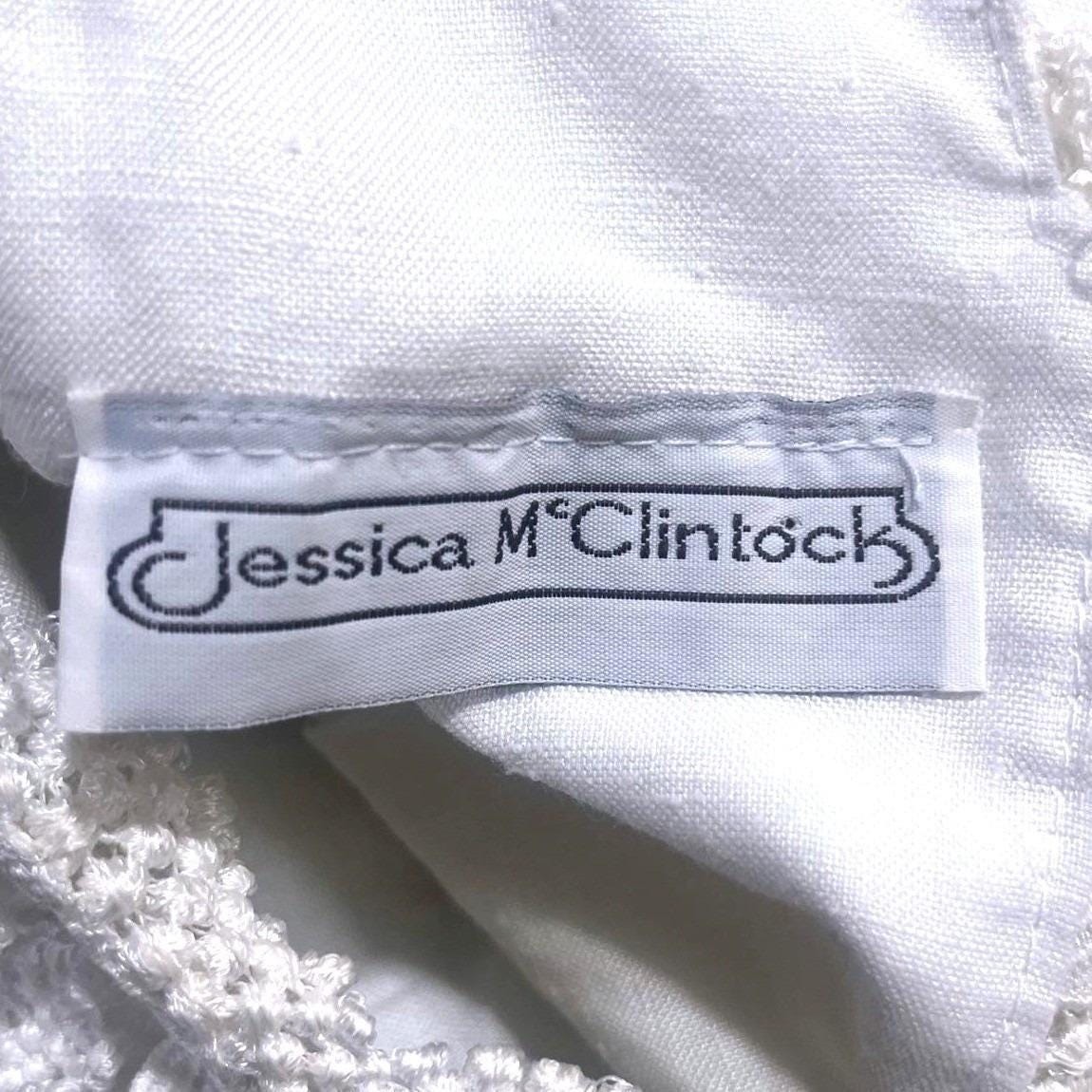 VTG Jessica McClintock White Floral Crochet Lace Bodice Back Drop Waist Dress S?