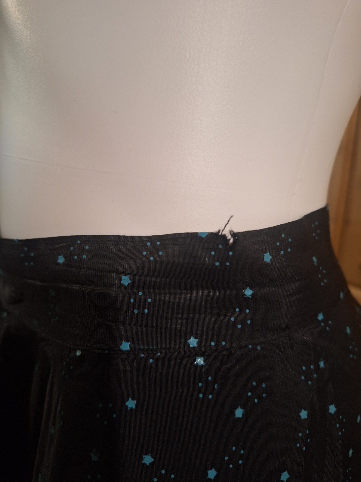 1950s Black and Blue Star Print Circle Skirt Pin Up Rockabilly