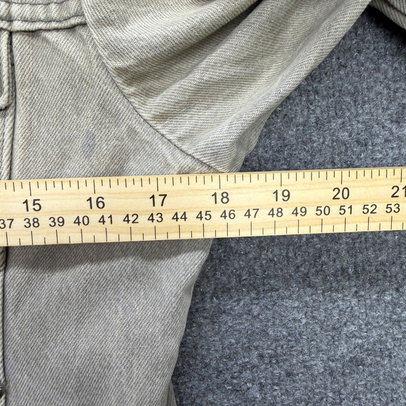 Vintage Wrangler Denim Jacket Tan Sand Wash Distressed 100% Cotton 915BCHR XL
