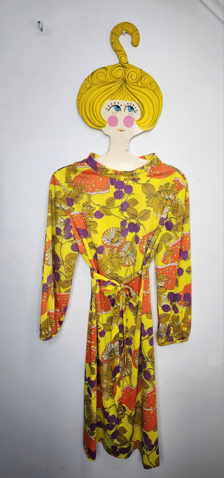 Mushroom Betty Hartford Dress 1960’s True Vintage Hippie Twiggy Mod 60’s Clothes