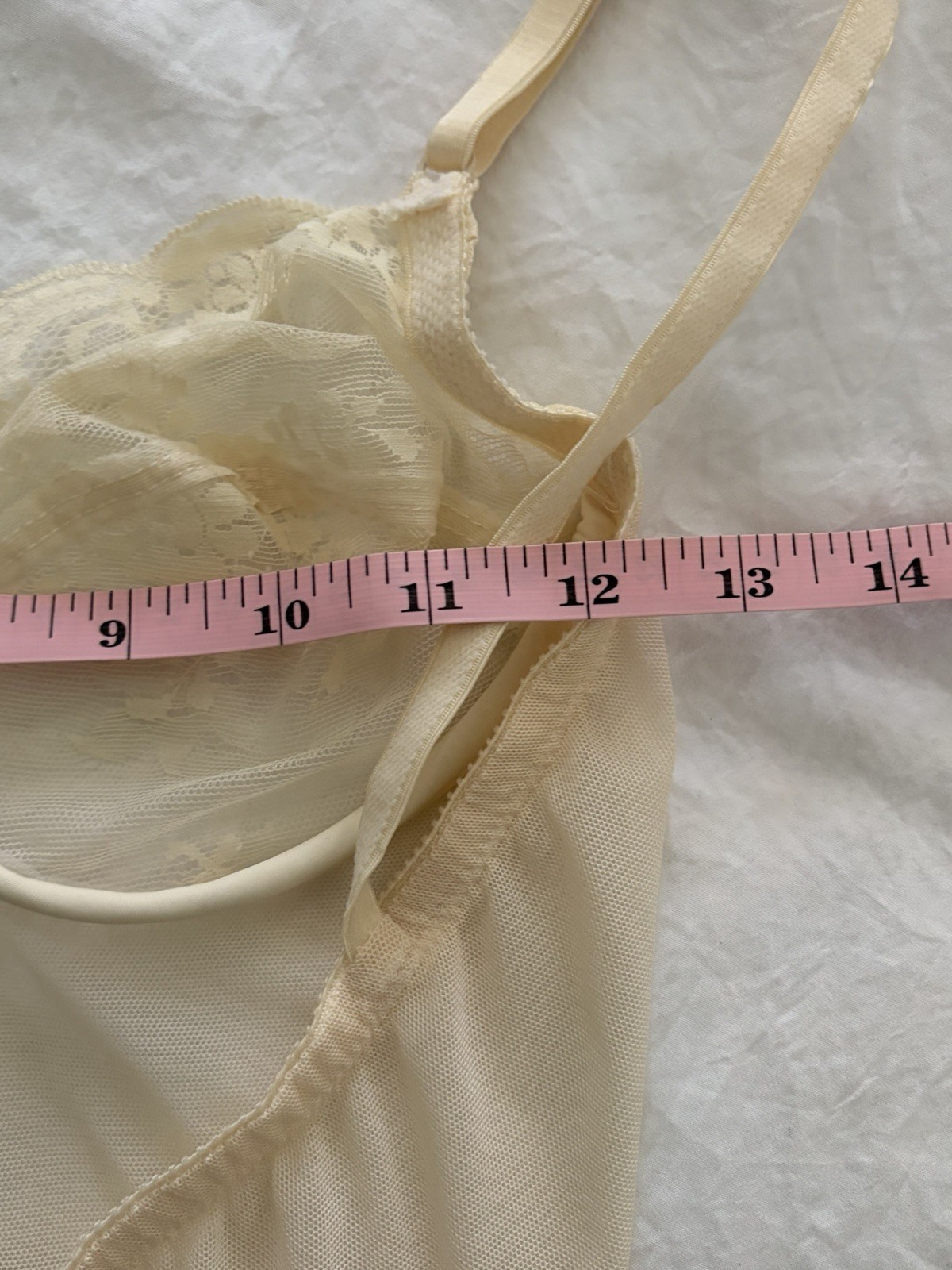 Vintage Olga Babydoll Full Slip Lace Chemise Lingerie Size 36B 1960’s Boudoir