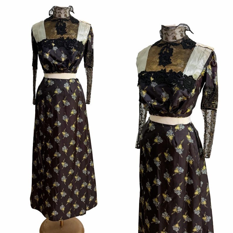Authentic Edwardian Dress / Antique Dress / 1800s Dress / Size Small