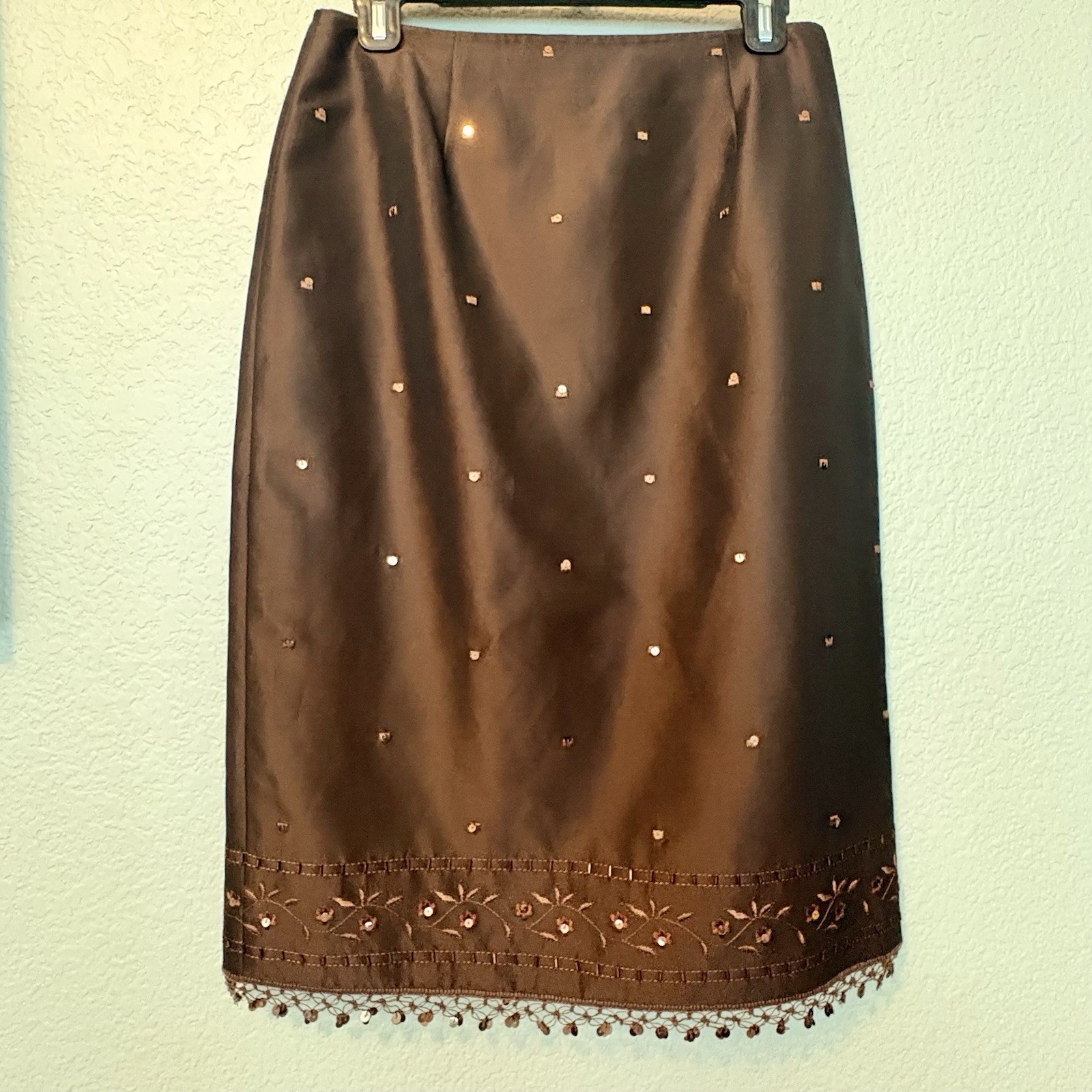 Ann Taylor Vintage 90’s Brown sequin skirt, bustier top, & jacket