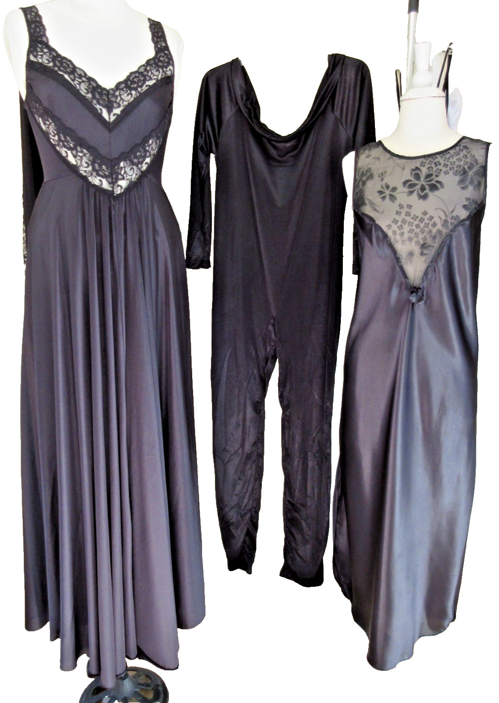 12 Pc *ALL BLACK SEXY* Lingerie & Costume Lot Vtg – Modern ab5