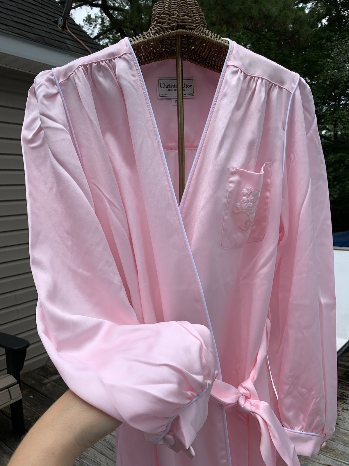 Vintage Christian Dior Gorgeous Pink Robe Size Small. Feminine Coquette. NWT
