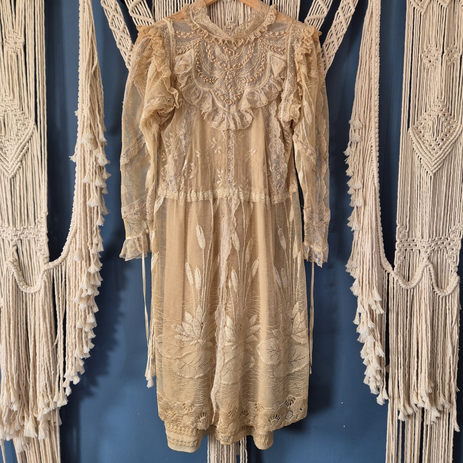 Edwardian Inspired 70s Meo Voto 2-piece Dress – Handmade Silk Lace Boho