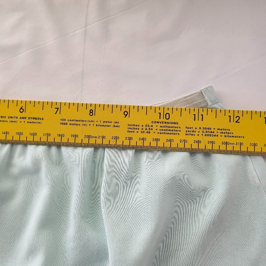 Vintage Lingerie Half Slip Skirt Small Light Blue Nylon Chiffon Trim 22″ Length