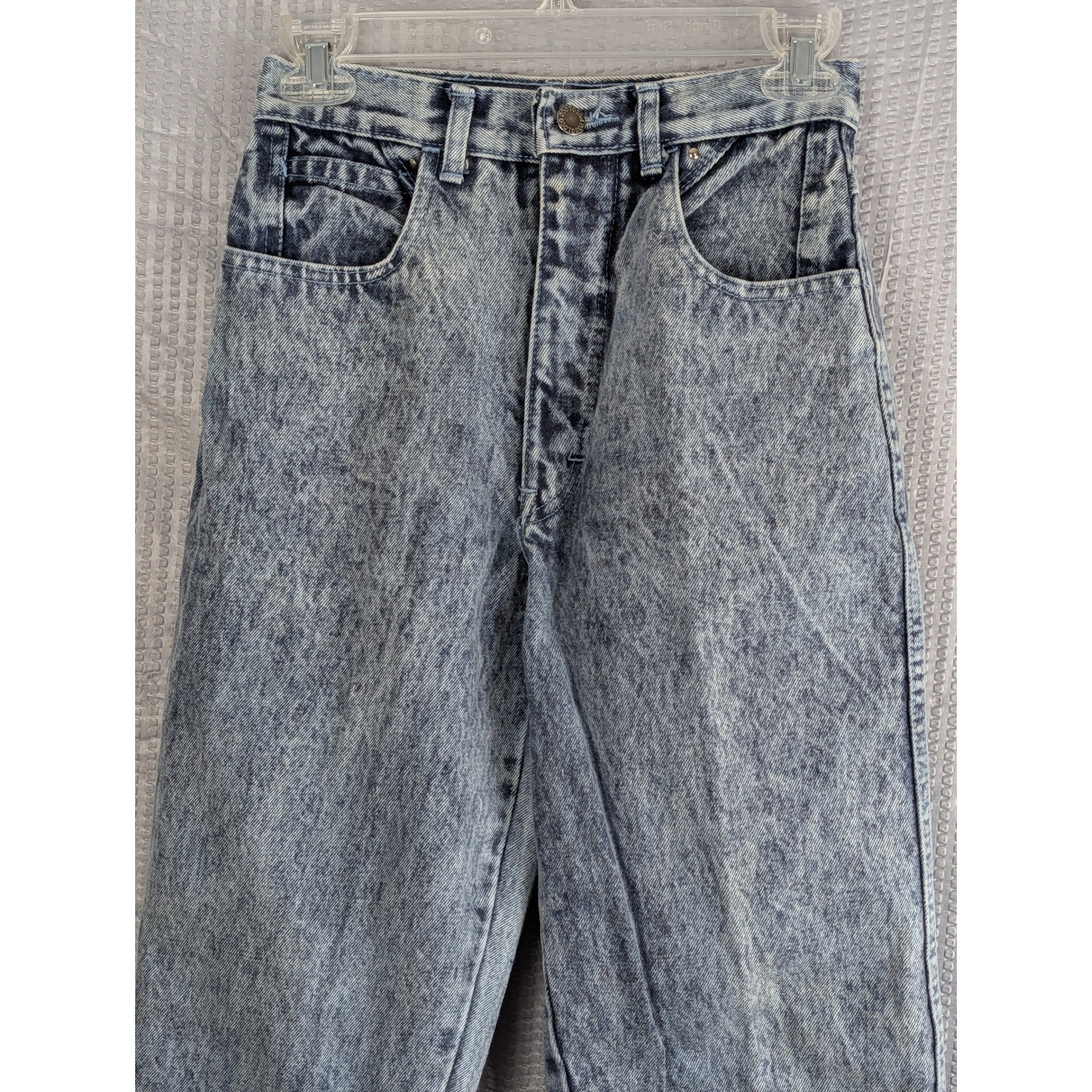 Poco Loco Vintage 80s Acid Wash High Rise Tapered Jeans Womens XS 23 24 Waist