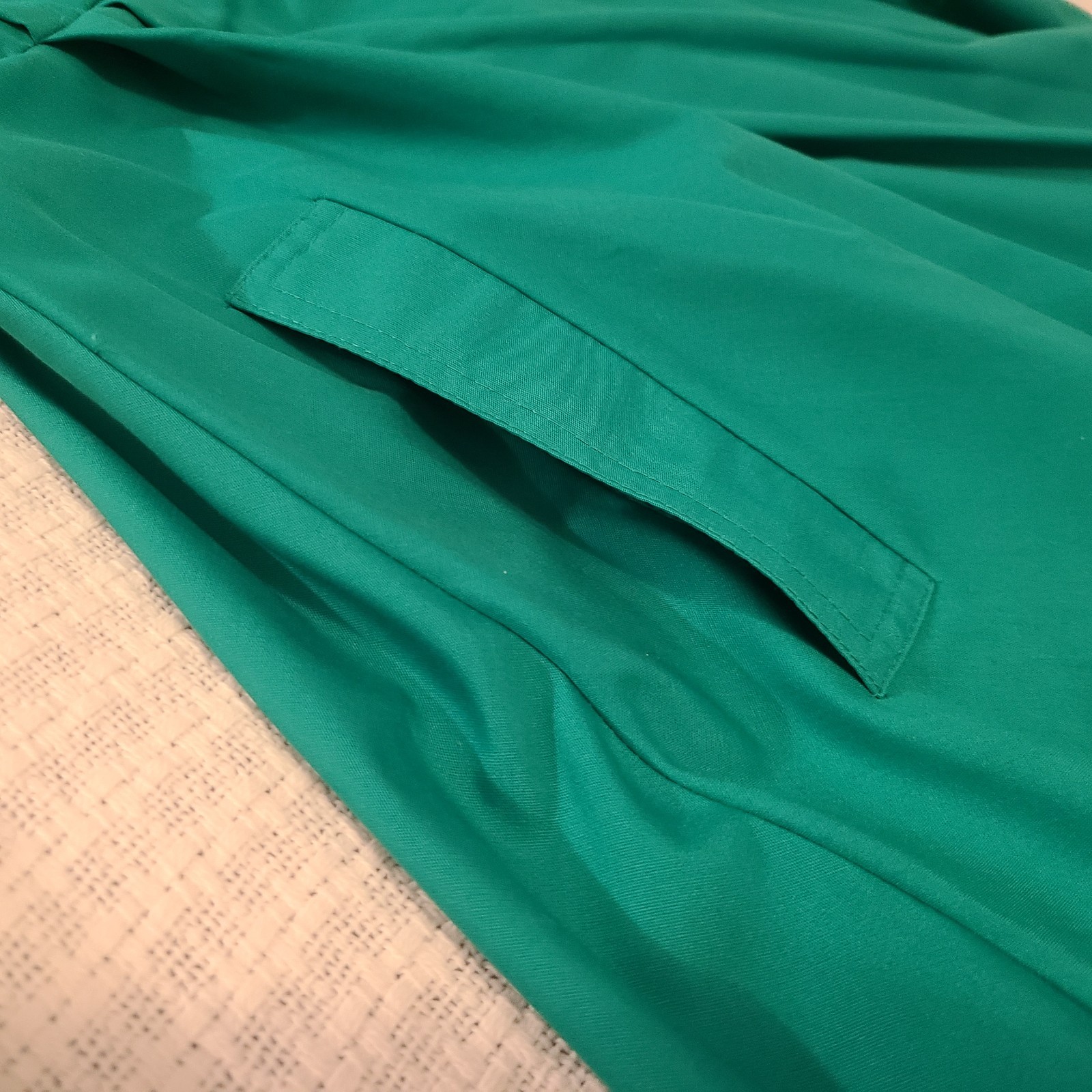 Vtg N.R.1 80s Long Sleeve Shirt Dress Retro 50s (10) Teal White Rockabilly Swing