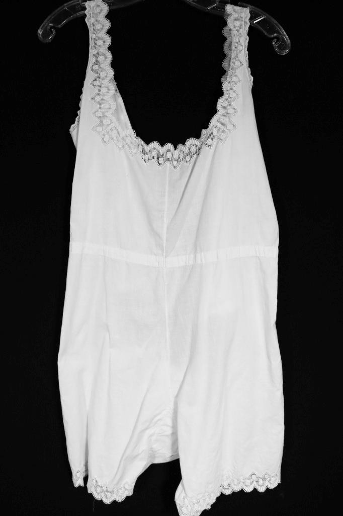 Antique Edwardian-1920’s French White Cotton Slip Undergarment Large Exc Con